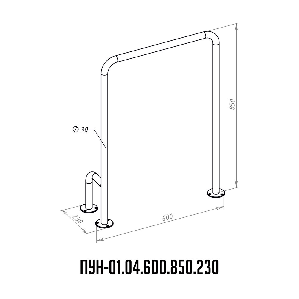 поручень для унитаза - размер